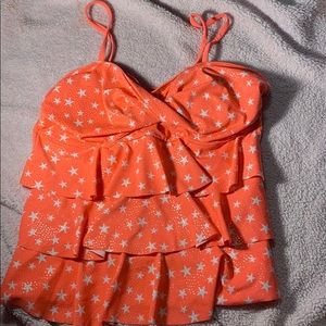 Justice coral tankini